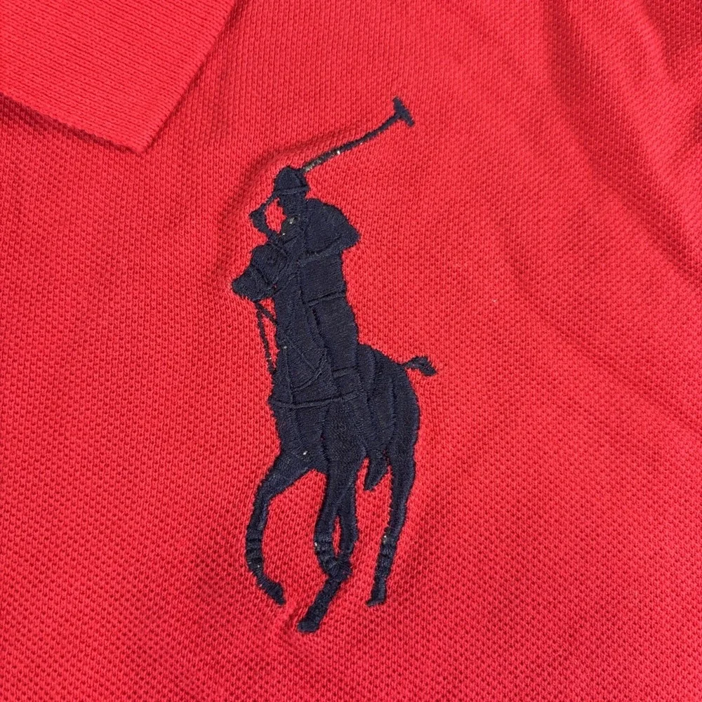 Polo Ralph Lauren Boys xL Custom Fit Big Pony Polo Shirt Red Golf Summer #3